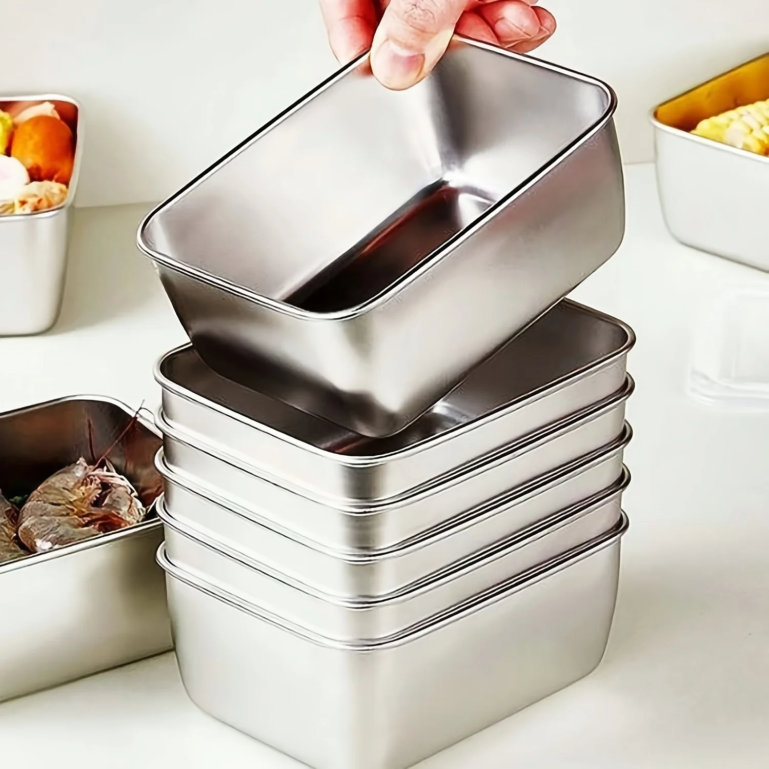 Food Storage Containers Set - مجموعة حاويات تخزين الطعام من الفولاذ
