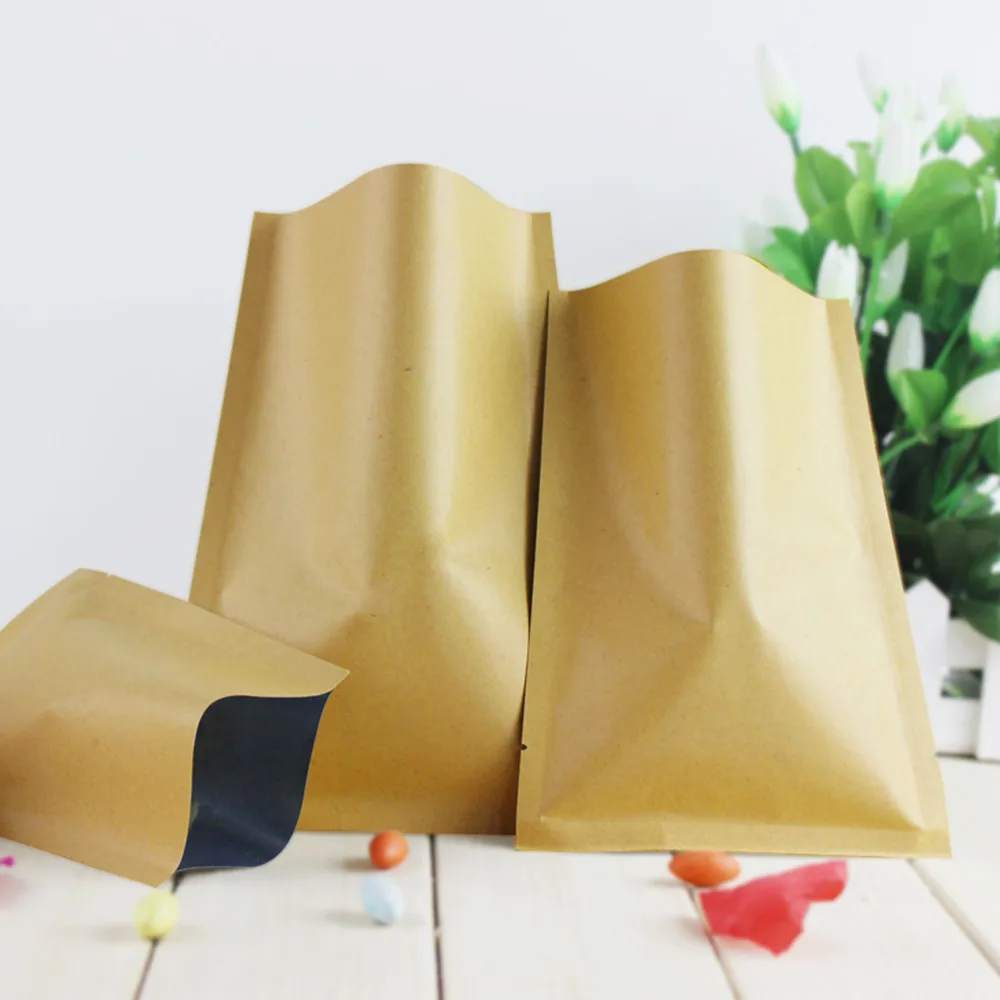Food Storage In Mylar Bags - 8*12 سنتيمتر مفتوحة الأعلى براون كرافت