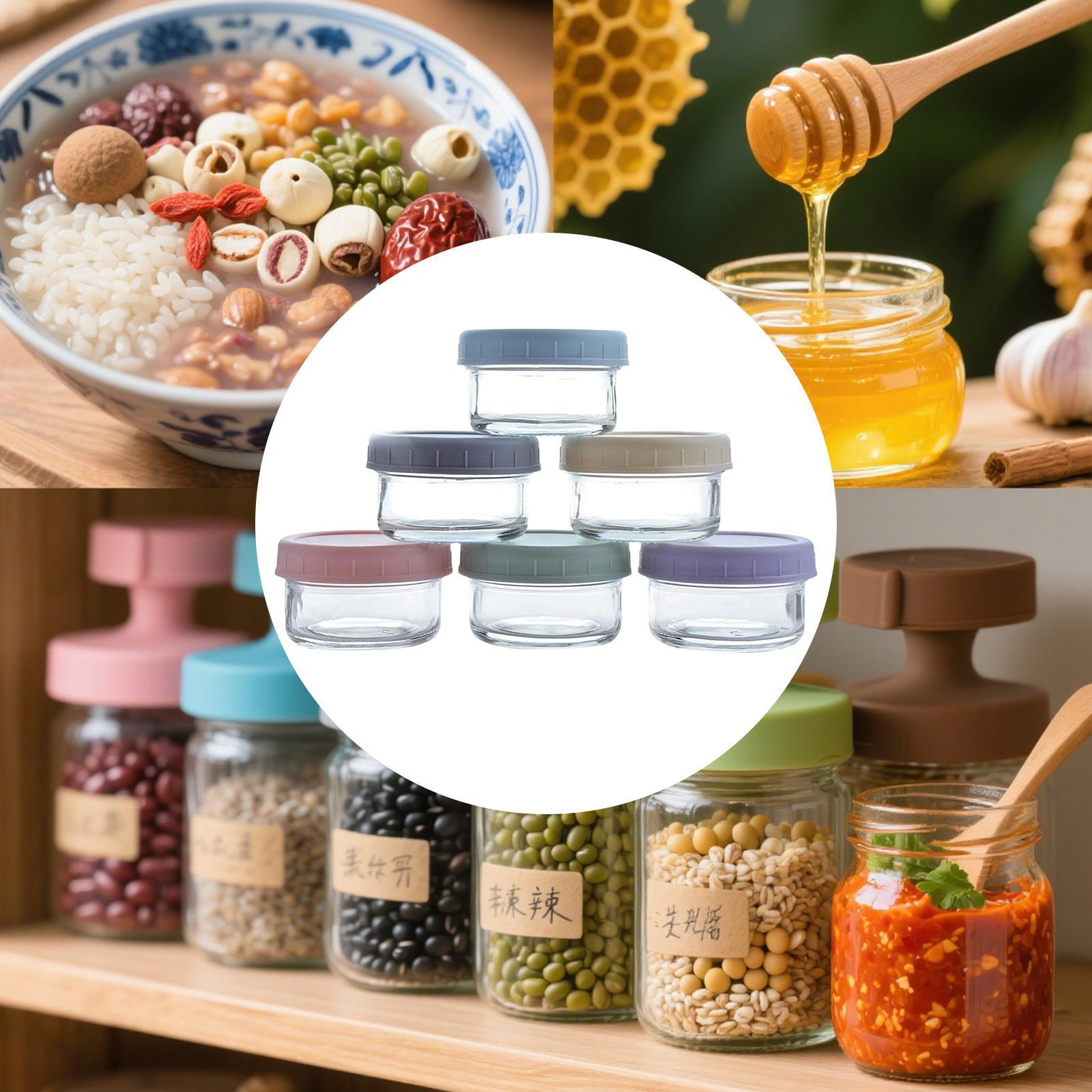 Food Storage Set Glass - أوعية زجاجية صغيرة مع أغطية مانعة