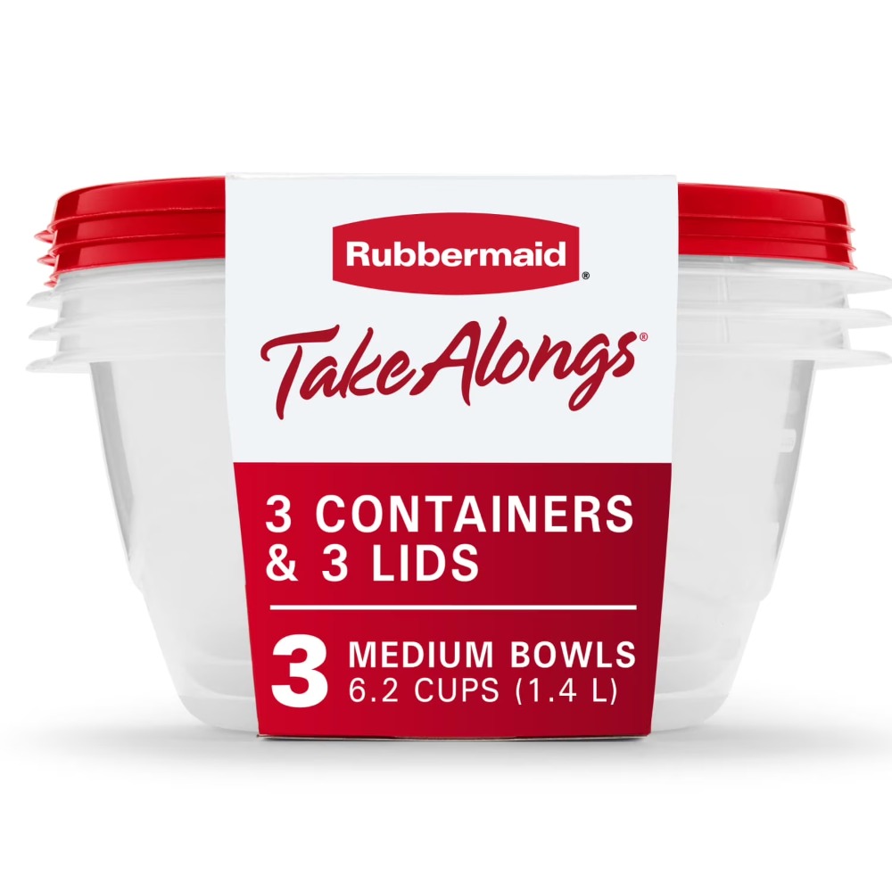 Food Storage Containers Set - حاويات تخزين طعام كبيرة مستديرة مع