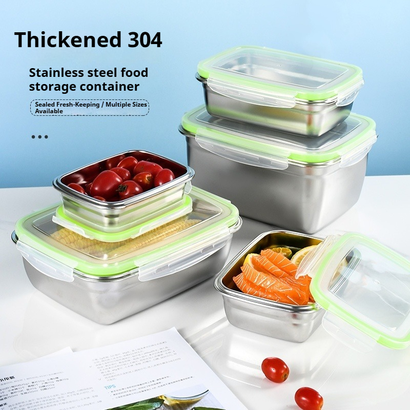 Food Storage Containers Set - مجموعة صناديق الغداء المصنوعة من الفولاذ