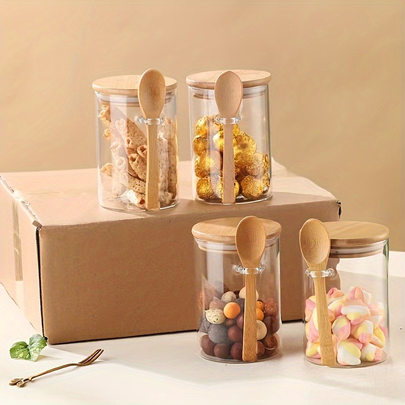 Food Storage Set Glass - جرة حلوى 280 مل، جرة بسكويت،