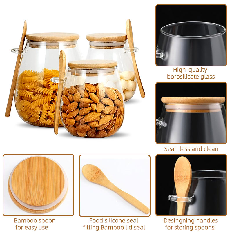 برطمان زجاجي بملعقة وغطاء ، بر - مراجعة Food Storage Set Glass وسعره