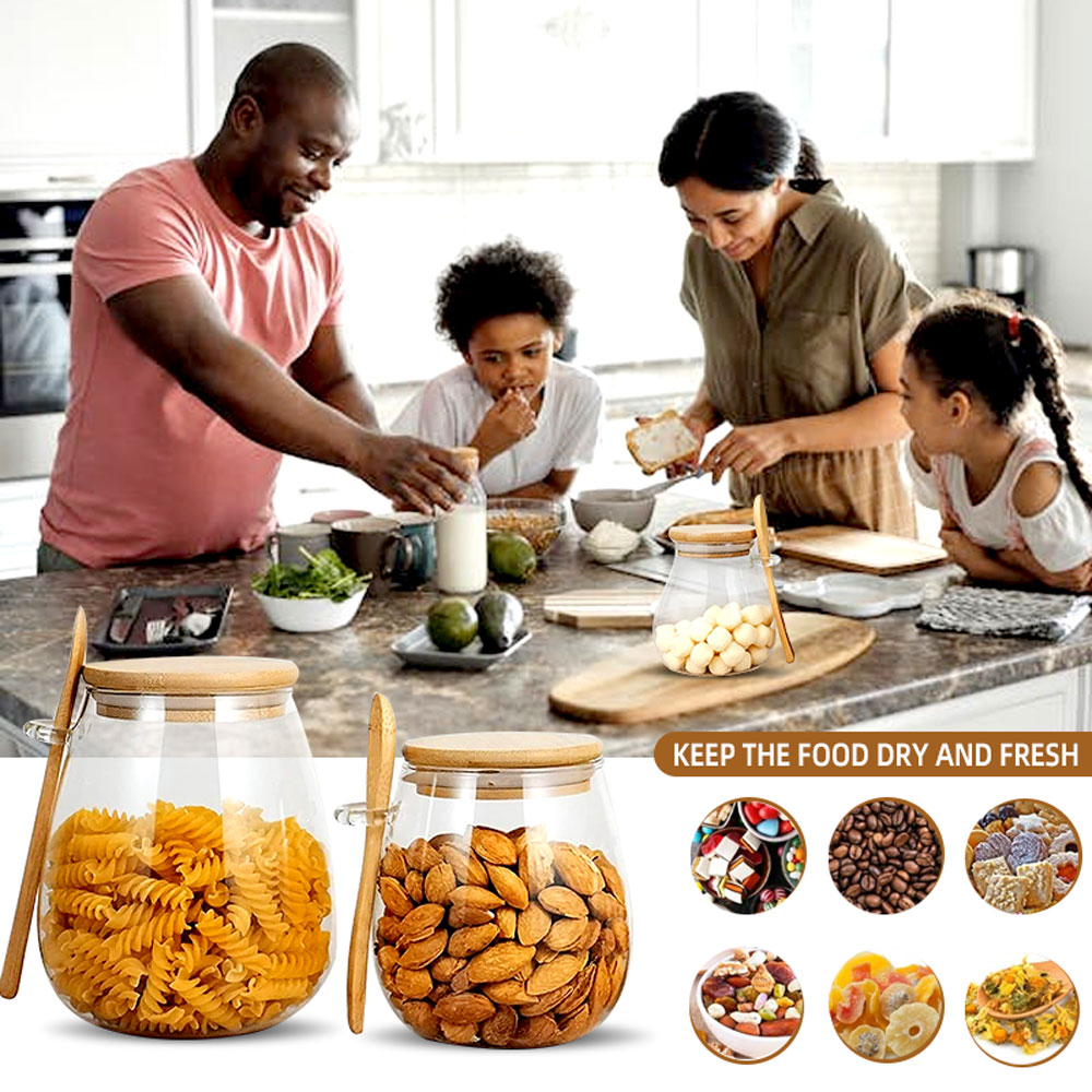 برطمان زجاجي بملعقة وغطاء ، بر - مراجعة Food Storage Set Glass وسعره