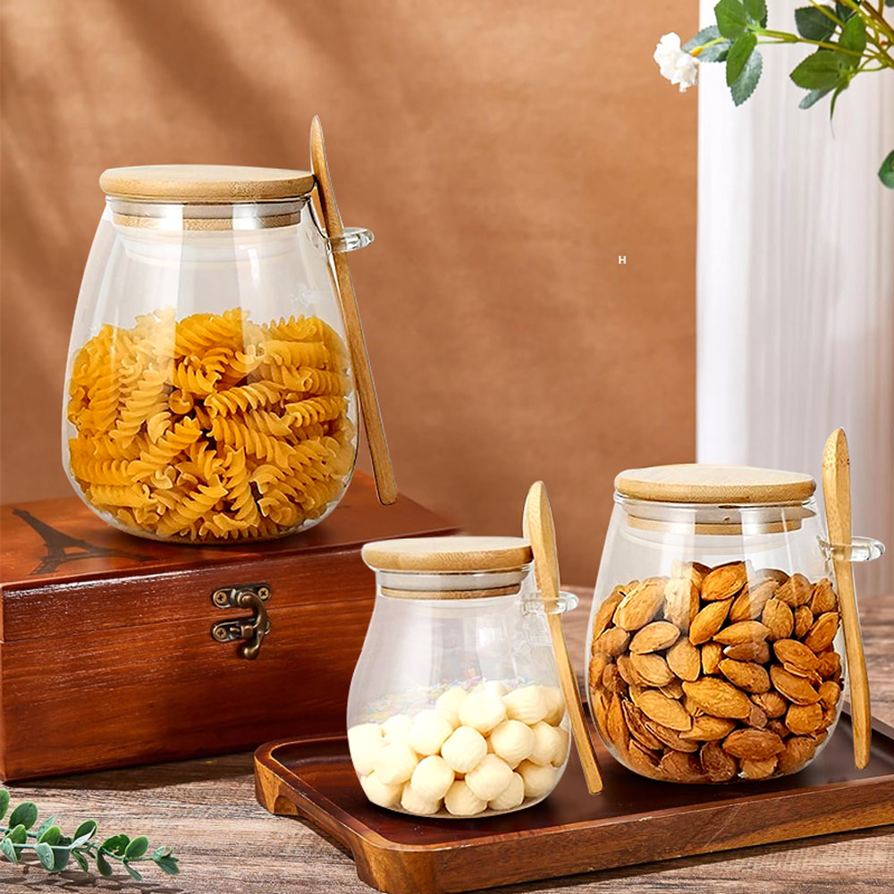 برطمان زجاجي بملعقة وغطاء ، بر - مراجعة Food Storage Set Glass وسعره