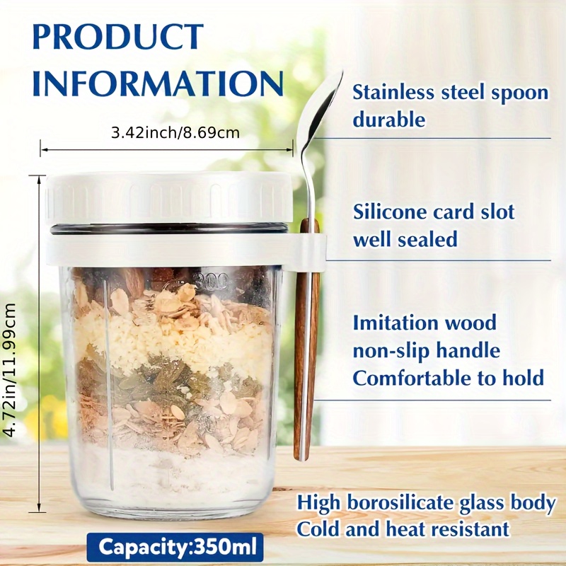 1 قطعة/2 قطعة كوب الشوفان الزج - مراجعة Food Storage Set Glass وسعره