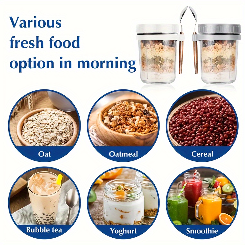 1 قطعة/2 قطعة كوب الشوفان الزج - مراجعة Food Storage Set Glass وسعره