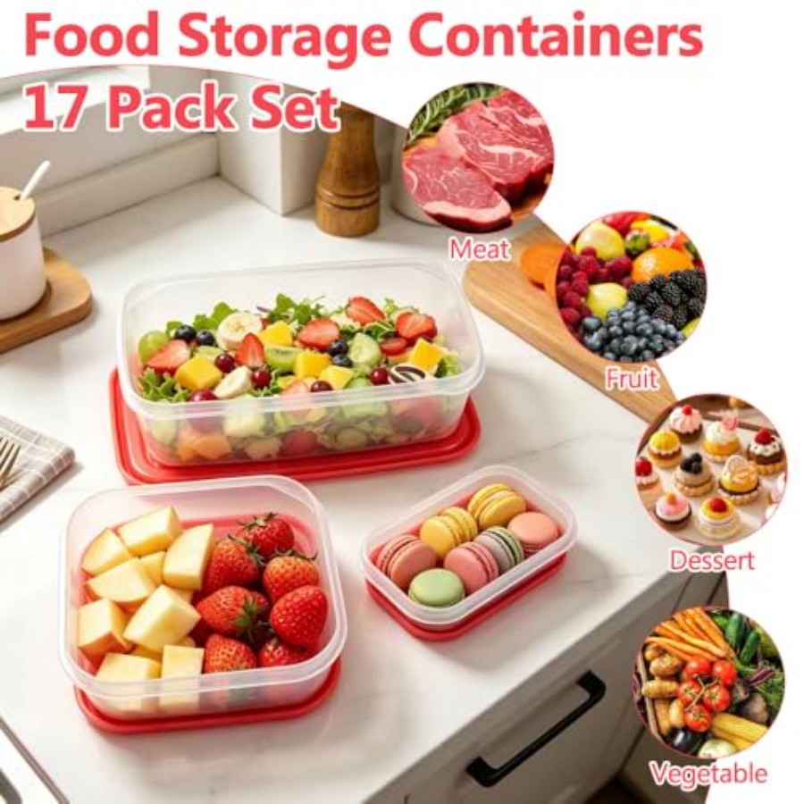 مجموعة تخزين طعام بلاستيكية من - مراجعة Food Storage Containers Set وسعره