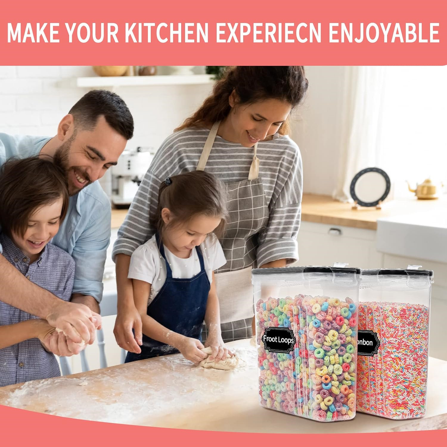 2.5L حاويات تخزين الحبوب مع ال - مراجعة Food Storage Kitchen Container Set وسعره