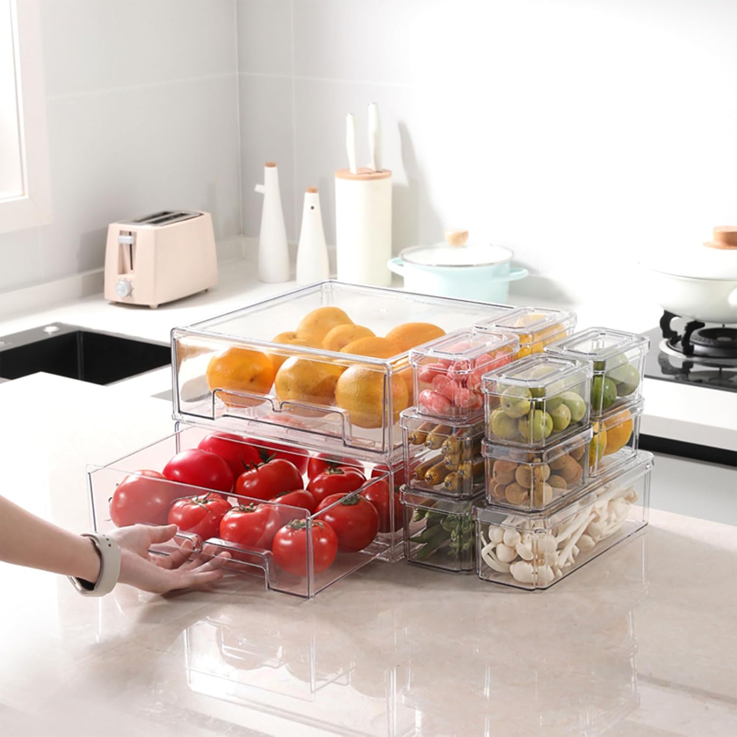 10/14 قطعة من صناديق تنظيم الث - مراجعة Food Storage Without Plastic وسعره