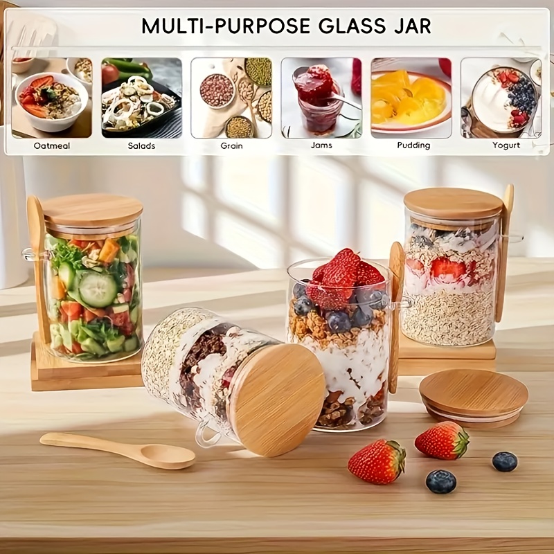 مجموعة أكواب زجاجية للشوفان 1/ - مراجعة Food Storage Set Glass وسعره