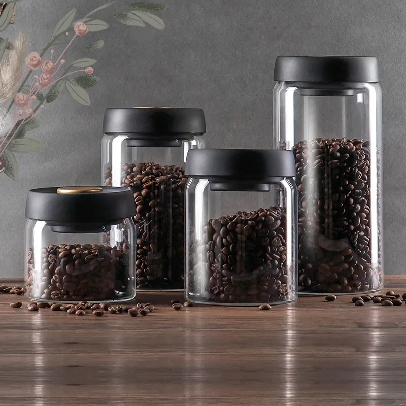 جرة حبوب البن المغلقة بالفراغ، - مراجعة Food Storage Set Glass وسعره