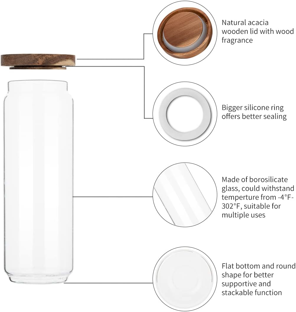 4 عبوات زجاجية سعة 34 أونصة مع - مراجعة Food Storage Set Glass وسعره