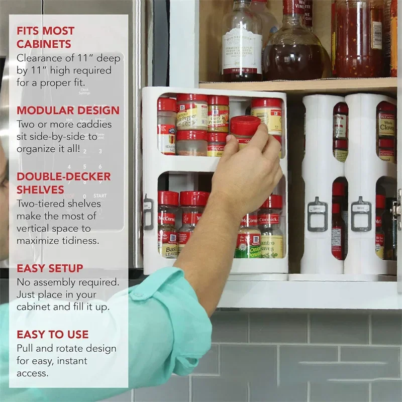 رف دوار للتخزين متعدد الطبقات، - مراجعة Food Storage In Cabinets وسعره