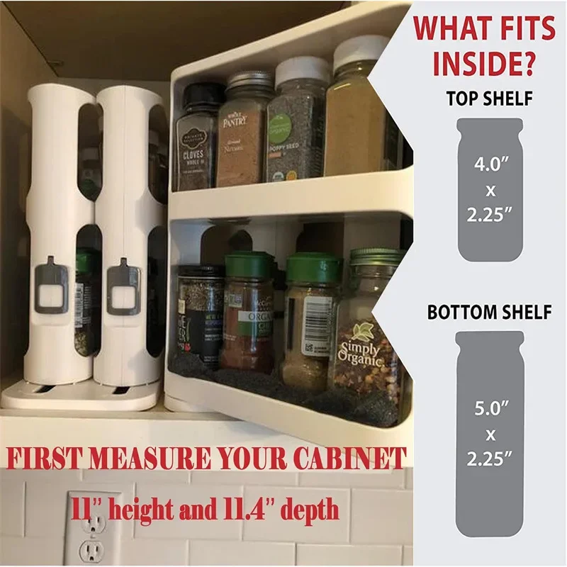 رف دوار للتخزين متعدد الطبقات، - مراجعة Food Storage In Cabinets وسعره
