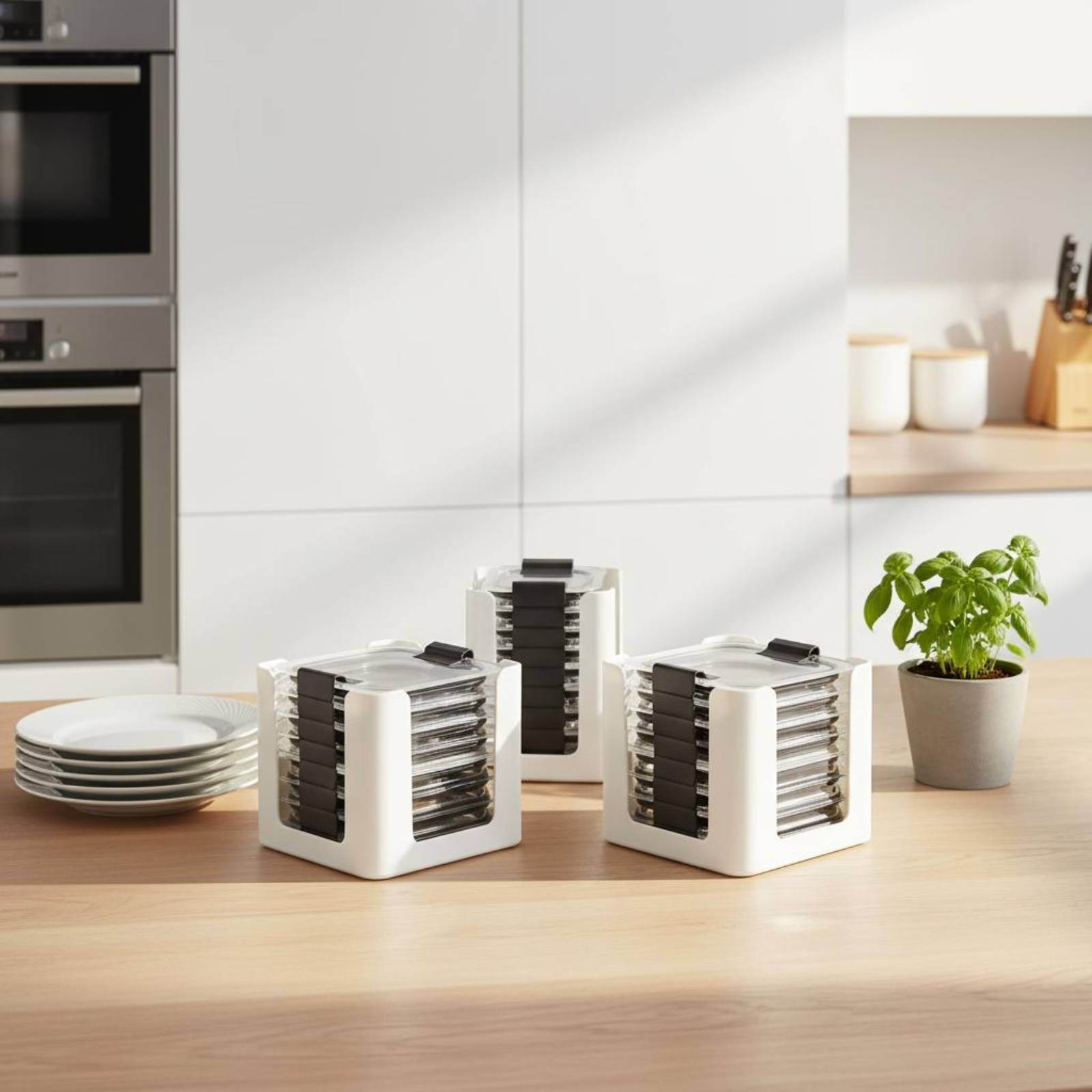 رف تخزين للأغطية مكون من 3 قطع - مراجعة Food Storage In Cabinets وسعره